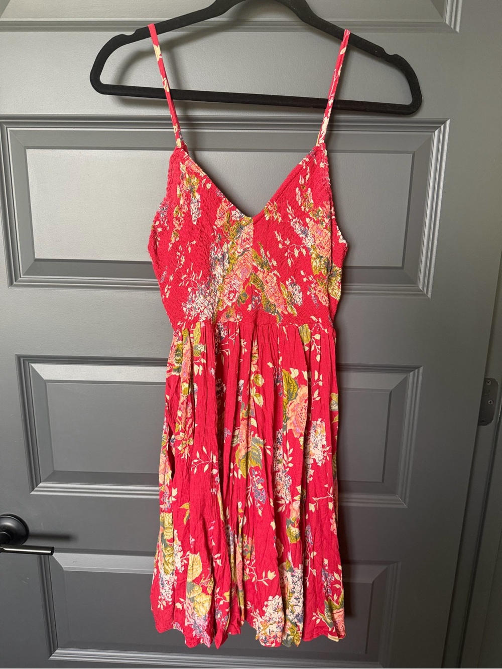 Angie Red Floral V-Neck Sundress